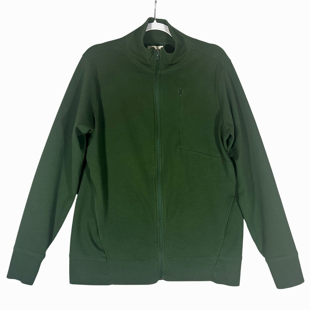 Pact Organic Cotton Full Zip Sweatshirt Jacket Men's Sz L Green Sustainable Eco